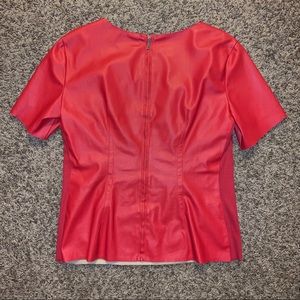 BCBGMaxAzria Tops - Bcbg “leather” top in red BCBGMaxAzria Tops - Bcbg “leather” top in red